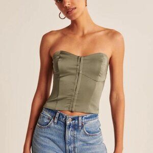 Abercrombie & Fitch Green Satin corset top